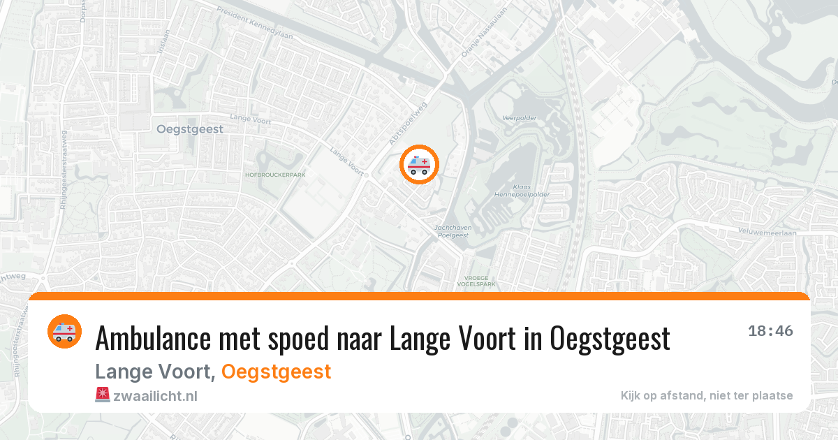 Ambulance met spoed naar Lange Voort in Oegstgeest — 14 jul 2026