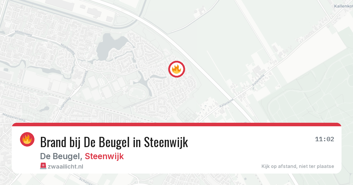 Brand bij De Beugel in Steenwijk — 29 jun 2026