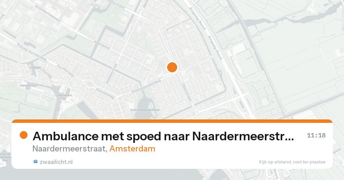 Ambulance met spoed naar Naardermeerstraat in Amsterdam — 20 aug 2026