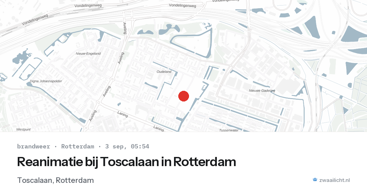 Reanimatie bij Toscalaan in Rotterdam — 3 sep 2026