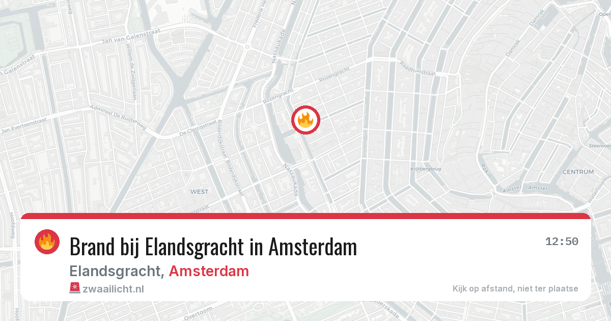 Brand bij Elandsgracht in Amsterdam — 6 jul 2026