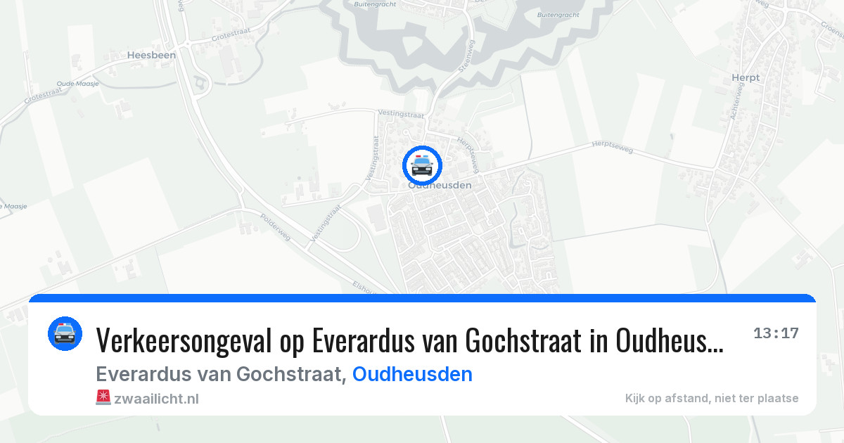 Verkeersongeval op Everardus van Gochstraat in Oudheusden — 7 aug 2026