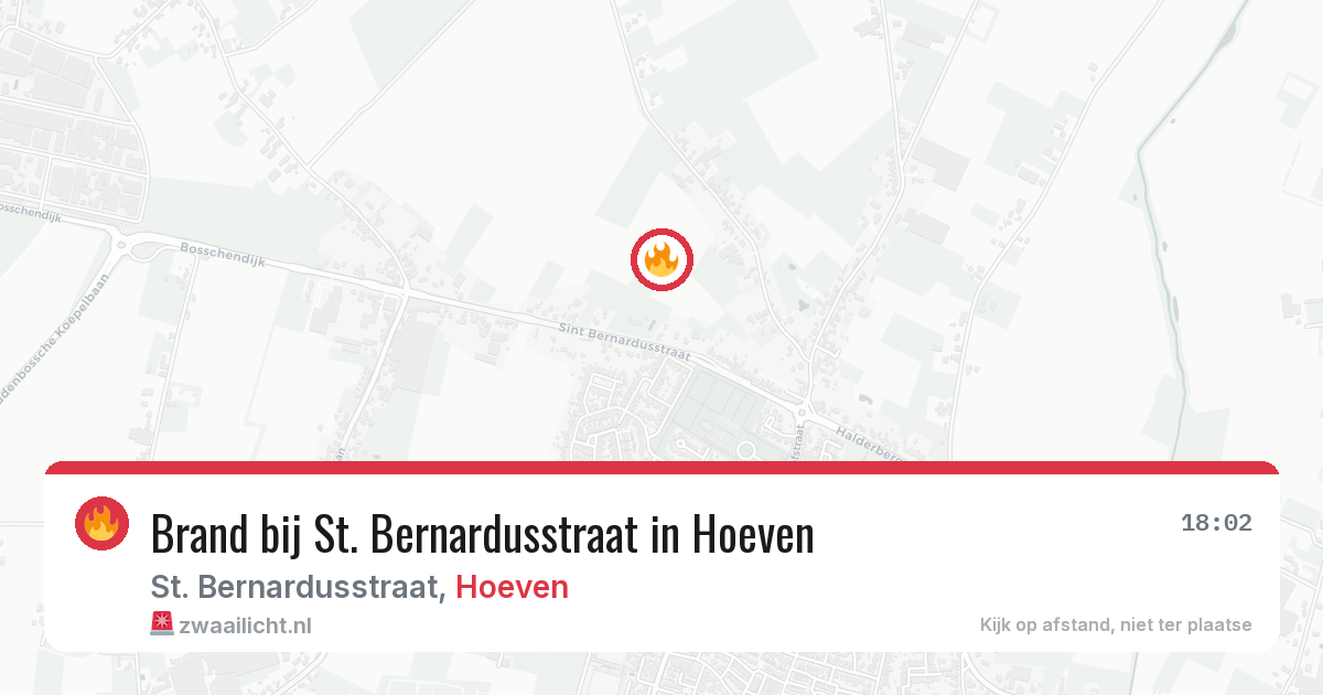 Brand bij St. Bernardusstraat in Hoeven — 3 jun 2026