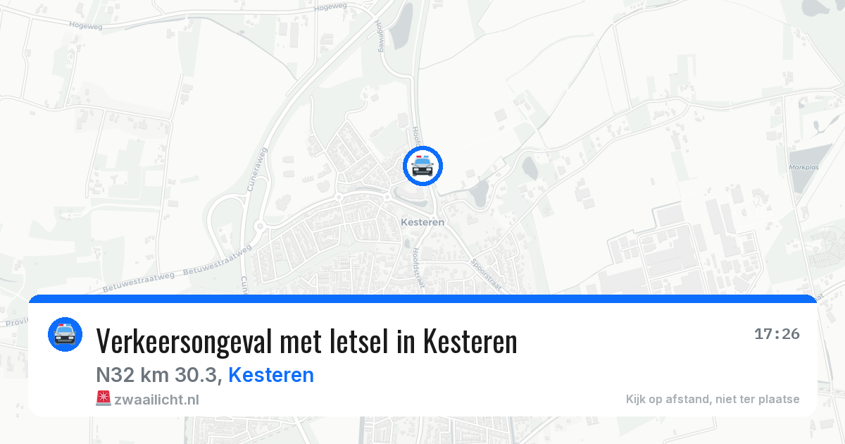 Verkeersongeval met letsel in Kesteren — 6 jun 2026