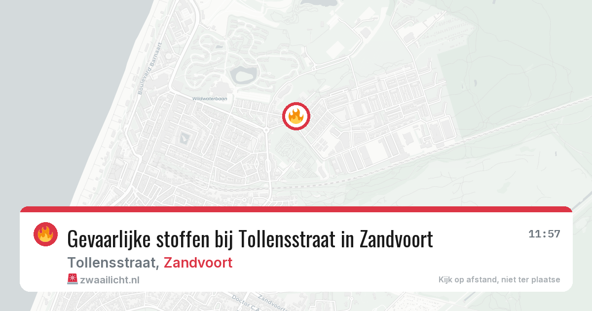 Gevaarlijke stoffen bij Tollensstraat in Zandvoort — 10 jun 2026