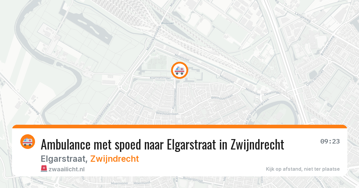 Ambulance met spoed naar Elgarstraat in Zwijndrecht — 13 aug 2026