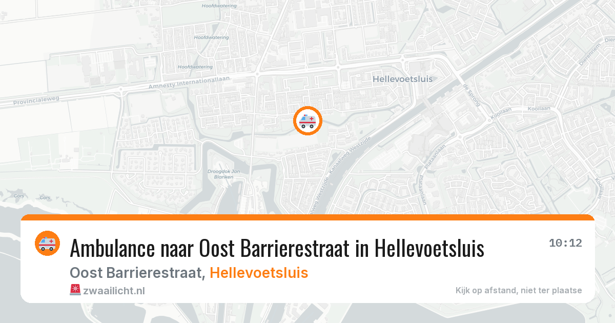 Ambulance naar Oost Barrierestraat in Hellevoetsluis — 20 jul 2026