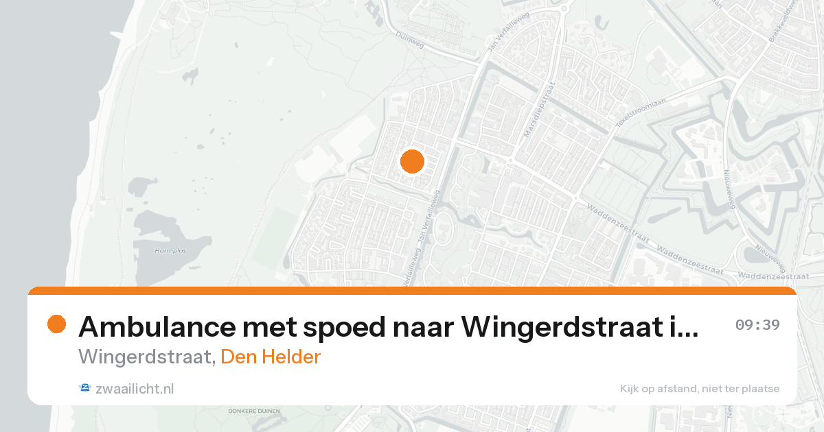 Ambulance met spoed naar Wingerdstraat in Den Helder — 18 mei 2026