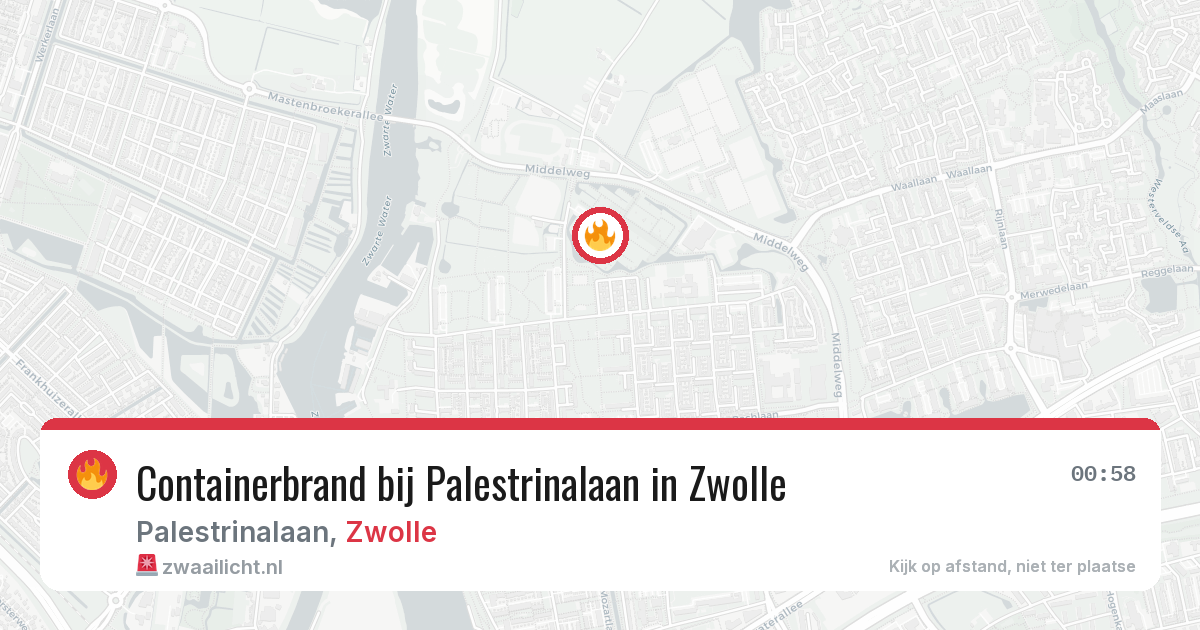 Containerbrand bij Palestrinalaan in Zwolle — 1 aug 2026