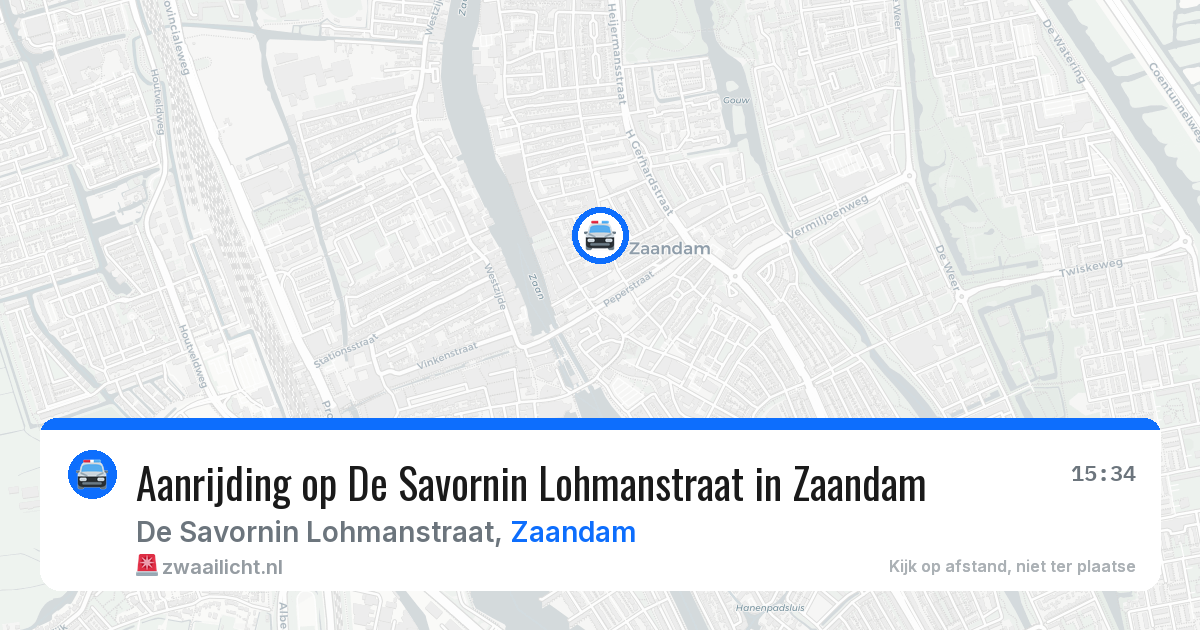 Aanrijding op De Savornin Lohmanstraat in Zaandam — 18 jun 2026