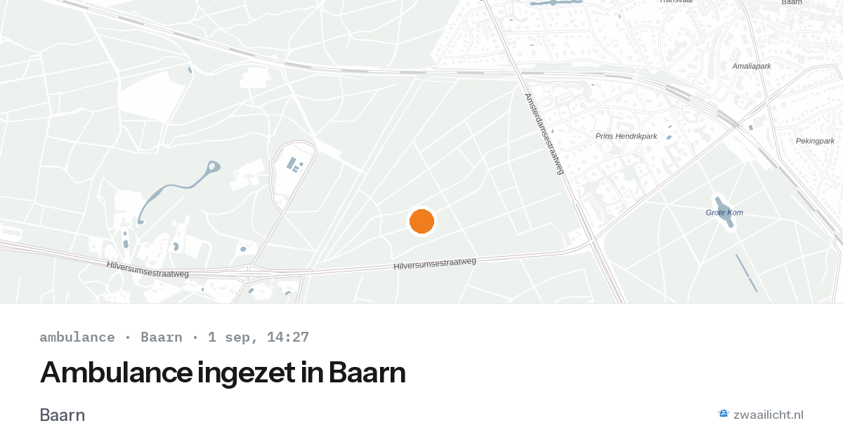 Ambulance ingezet in Baarn — 1 sep 2026
