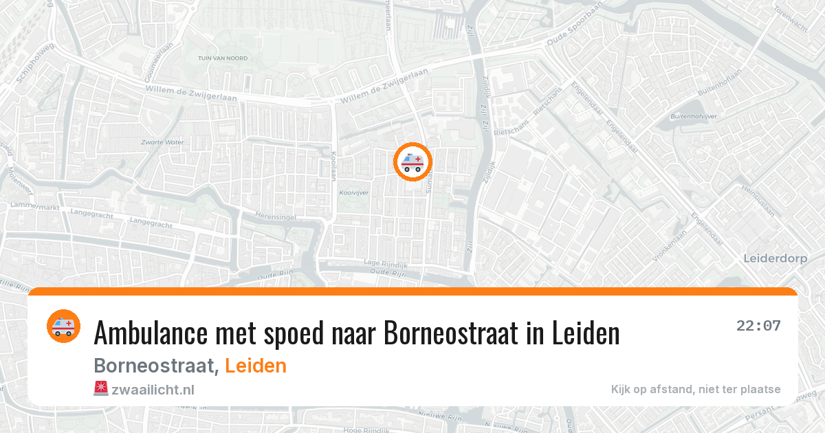 Ambulance met spoed naar Borneostraat in Leiden — 8 jul 2026