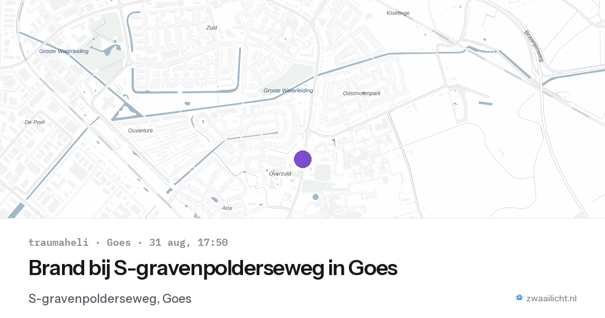 Brand bij S-gravenpolderseweg in Goes — 31 aug 2026