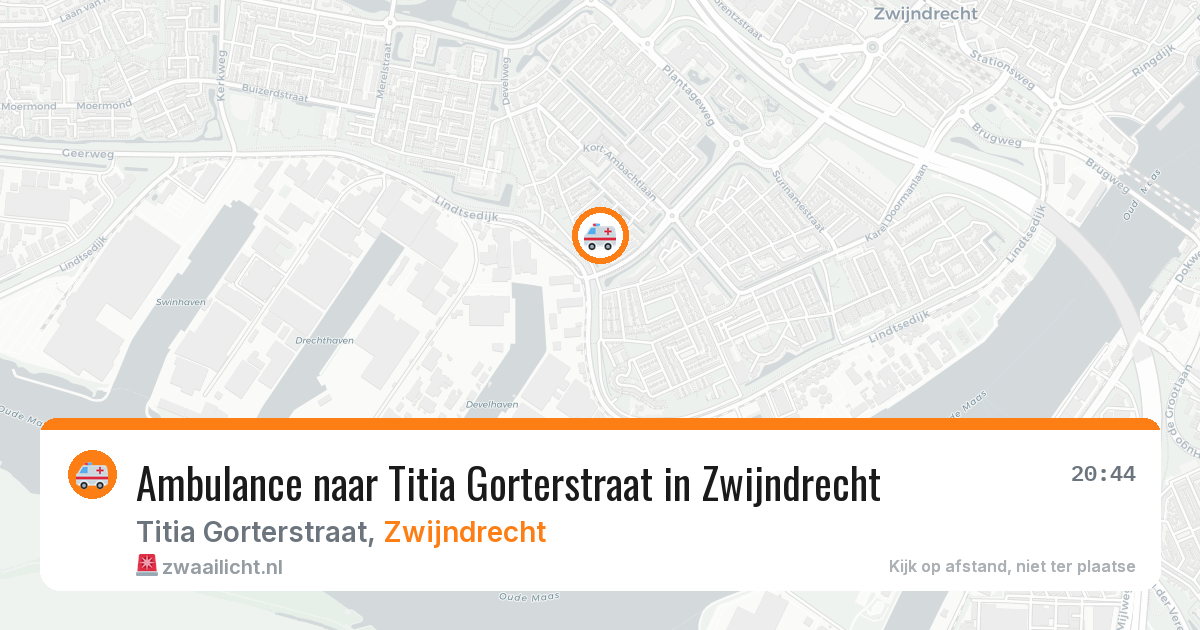 Ambulance naar Titia Gorterstraat in Zwijndrecht — 23 mrt 2026