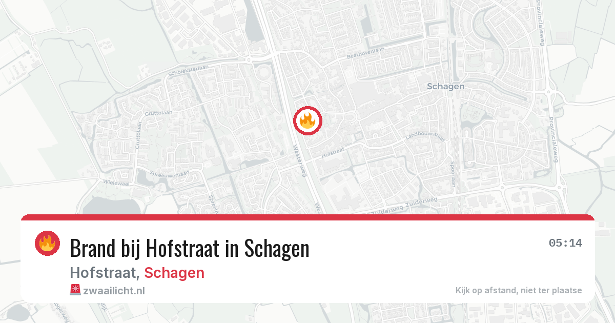 Brand bij Hofstraat in Schagen — 8 aug 2026