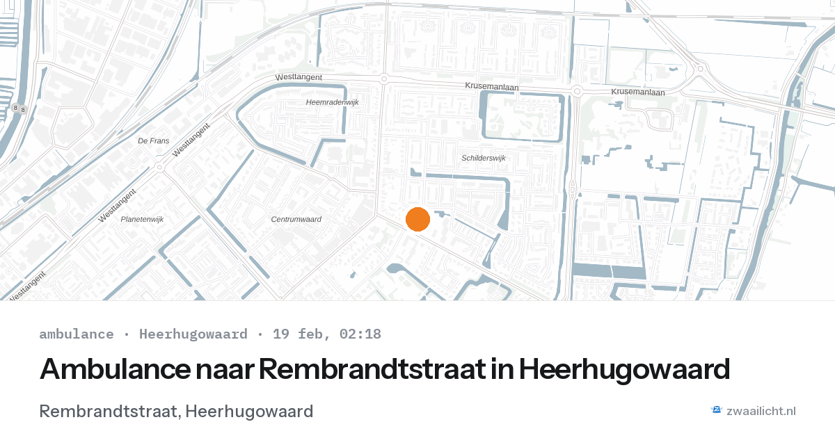 Ambulance naar Rembrandtstraat in Heerhugowaard — 19 feb 2026