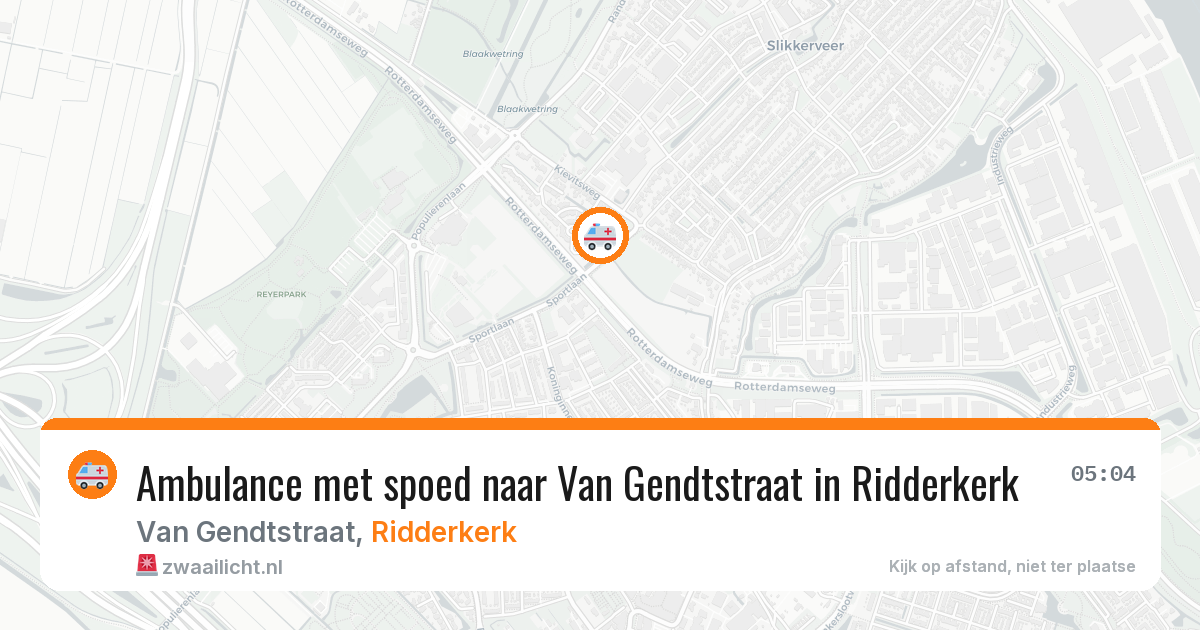 Ambulance met spoed naar Van Gendtstraat in Ridderkerk — 15 apr 2026