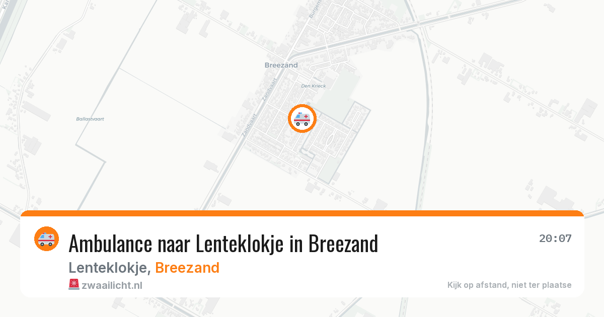 Ambulance naar Lenteklokje in Breezand — 19 jul 2026