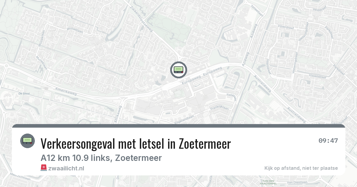 Verkeersongeval met letsel in Zoetermeer — 23 feb 2026