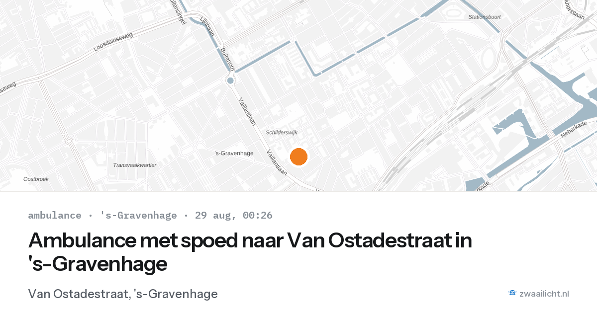 Ambulance met spoed naar Van Ostadestraat in 's-Gravenhage — 28 aug 2026