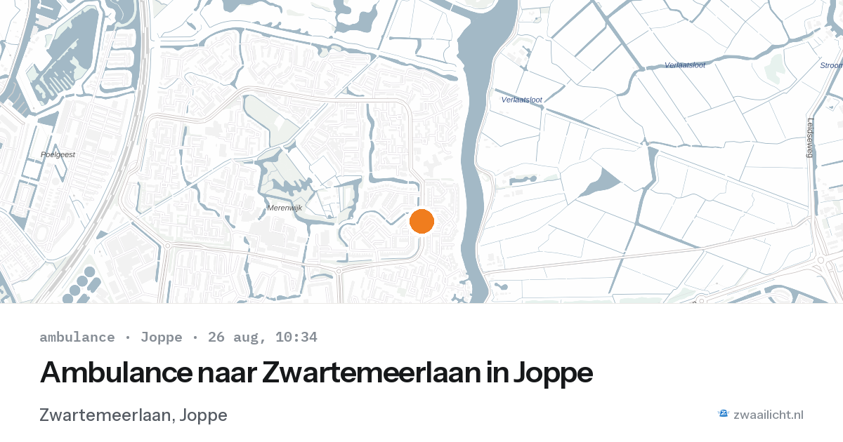 Ambulance naar Zwartemeerlaan in Joppe — 26 aug 2026