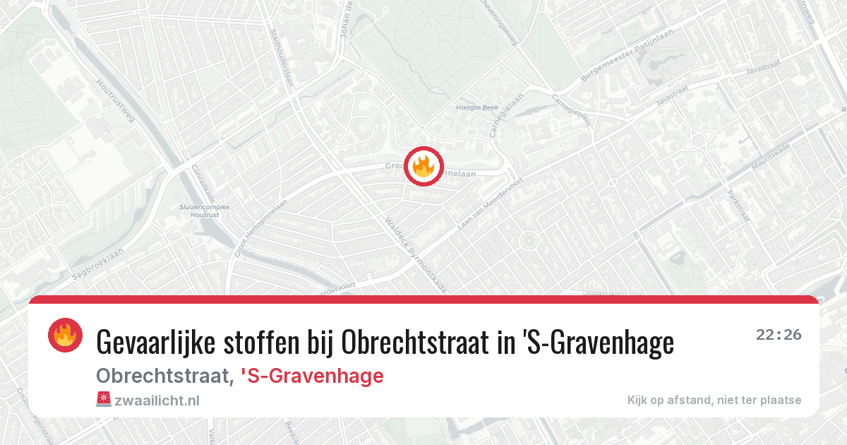 Gevaarlijke stoffen bij Obrechtstraat in 'S-Gravenhage — 1 jul 2026