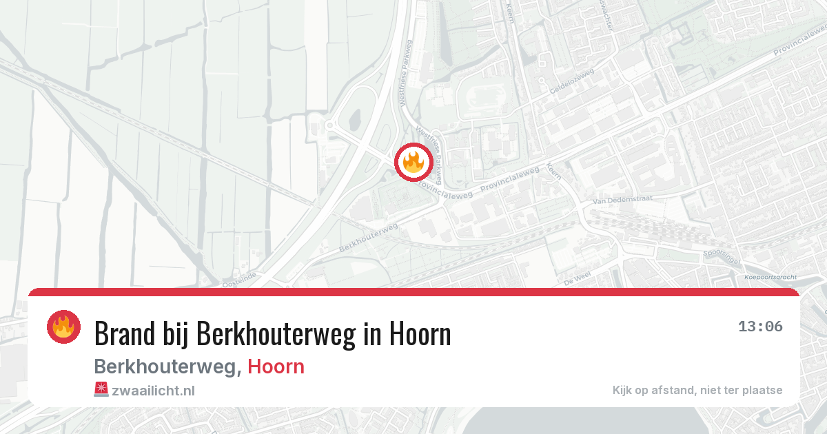 Brand bij Berkhouterweg in Hoorn — 13 apr 2026