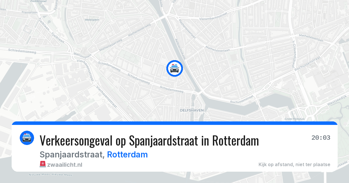 Verkeersongeval op Spanjaardstraat in Rotterdam — 27 jul 2026