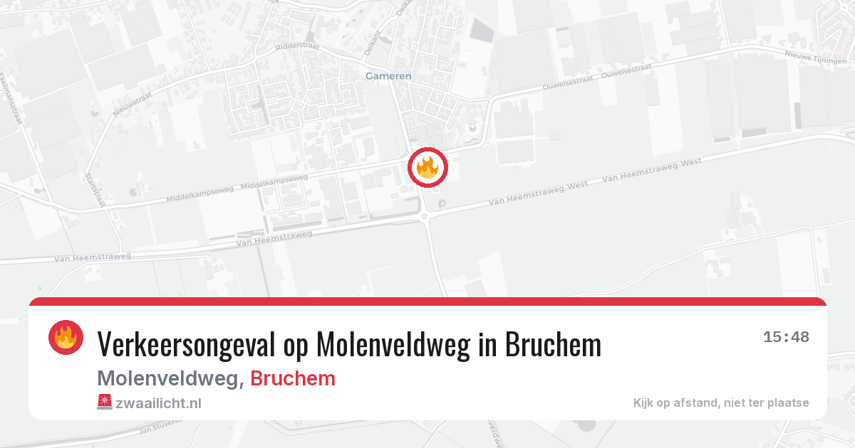 Verkeersongeval op Molenveldweg in Bruchem — 22 feb 2026