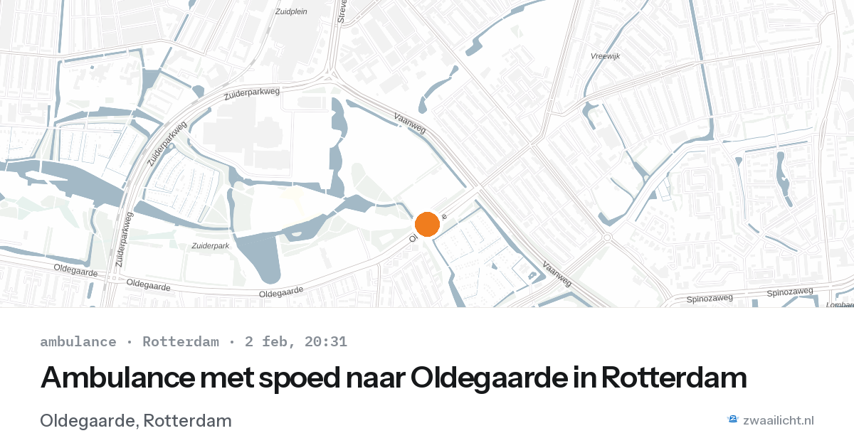 Ambulance met spoed naar Oldegaarde in Rotterdam — 2 feb 2026