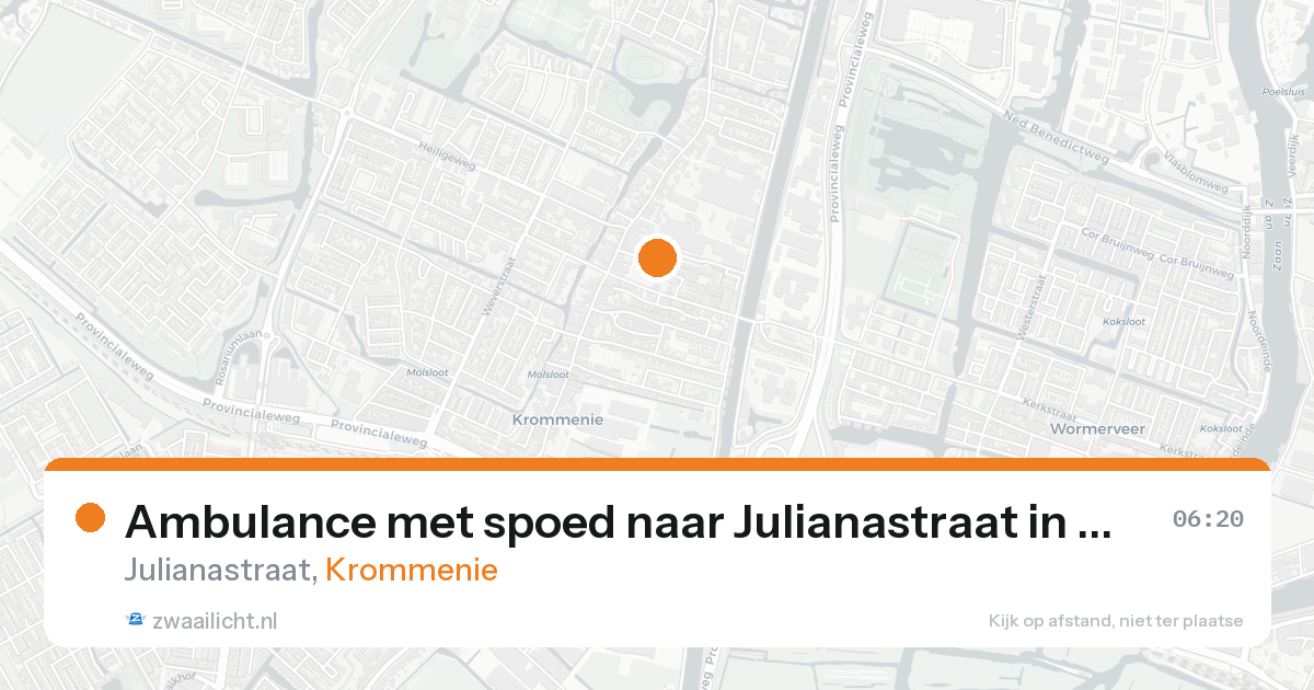 Ambulance met spoed naar Julianastraat in Krommenie — 29 mei 2026