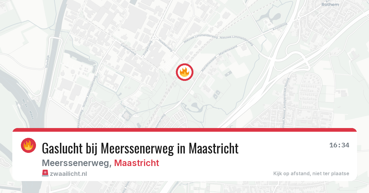 Gaslucht bij Meerssenerweg in Maastricht — 18 mrt 2026