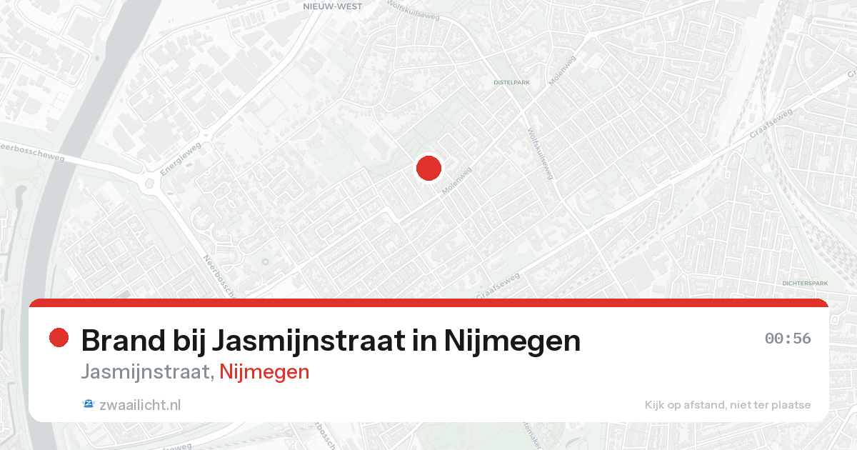 Brand bij Jasmijnstraat in Nijmegen — 25 aug 2026