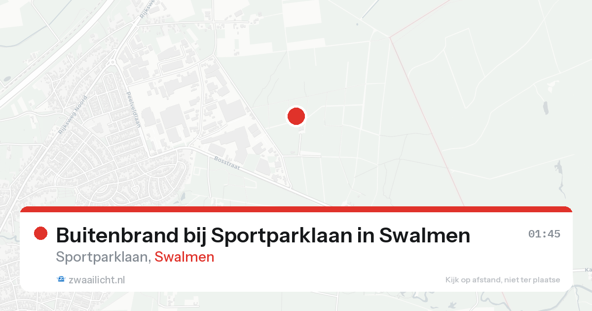 Buitenbrand bij Sportparklaan in Swalmen — 13 aug 2026