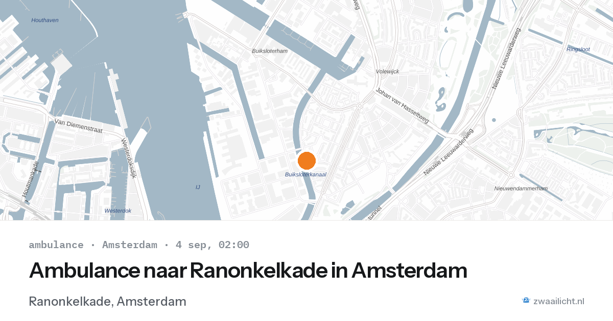 Ambulance naar Ranonkelkade in Amsterdam — 4 sep 2026