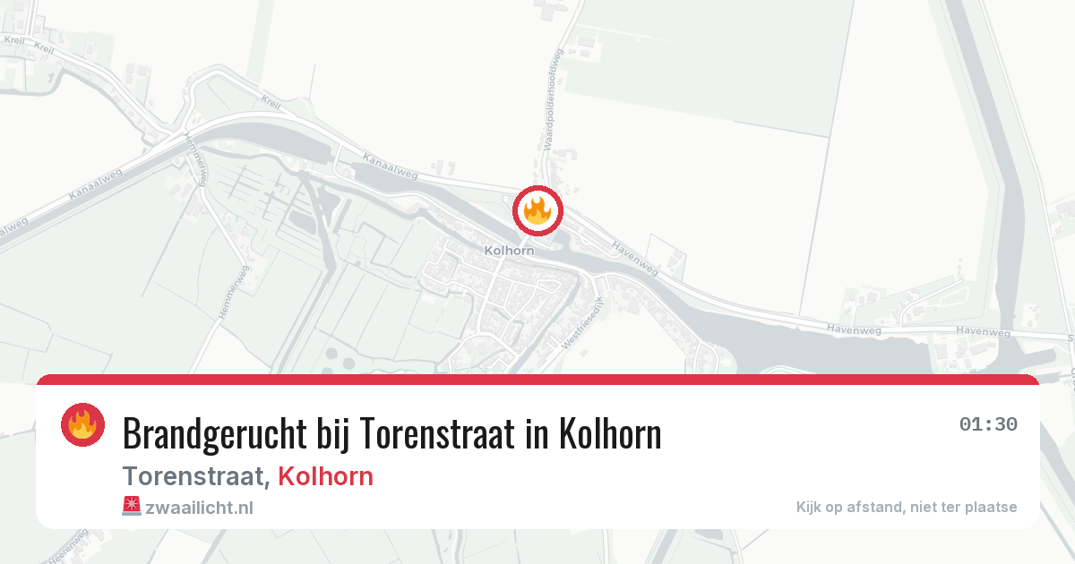 Brandgerucht bij Torenstraat in Kolhorn — 3 mei 2026