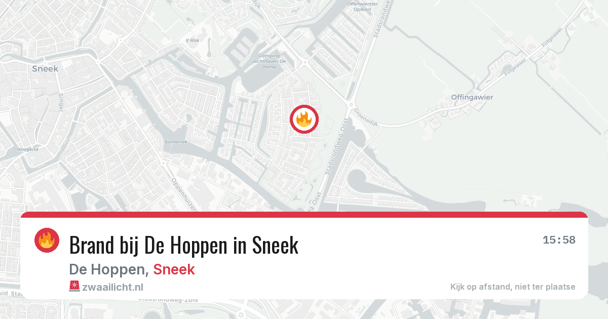 Brand bij De Hoppen in Sneek — 5 aug 2026