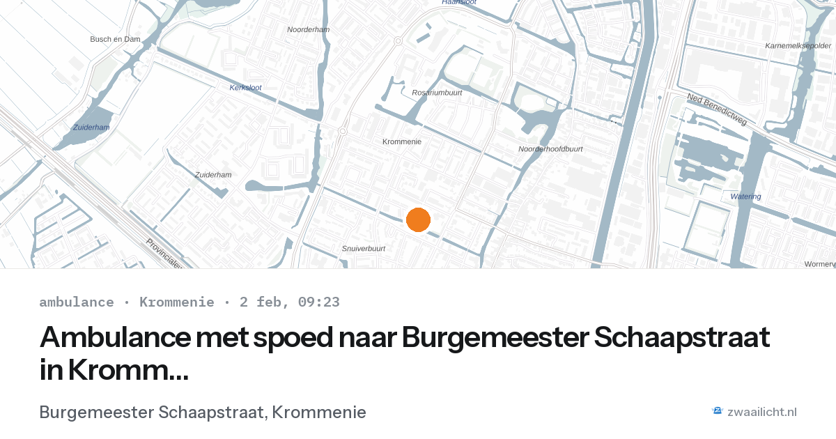 Ambulance met spoed naar Burgemeester Schaapstraat in Krommenie — 2 feb 2026