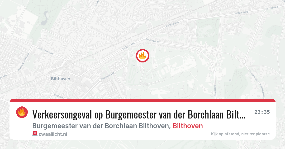 Verkeersongeval op Burgemeester van der Borchlaan Bilthoven in Bilthoven — 14 jul 2026