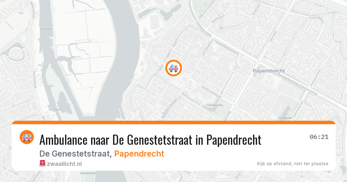 Ambulance naar De Genestetstraat in Papendrecht — 16 jul 2026