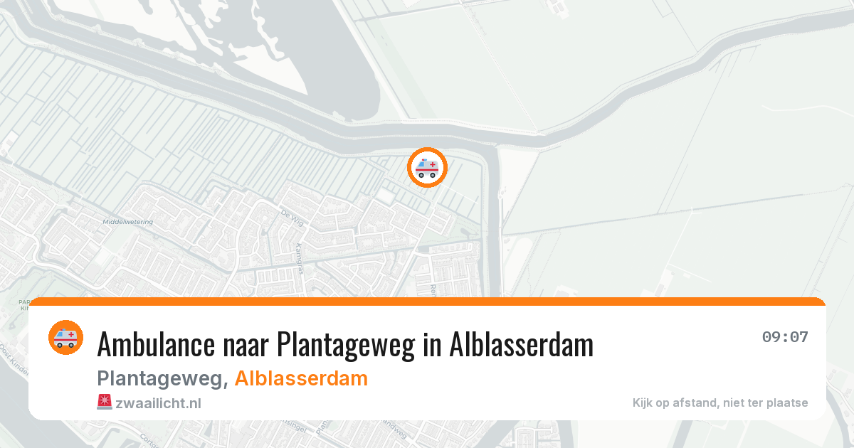 Ambulance naar Plantageweg in Alblasserdam — 1 aug 2026