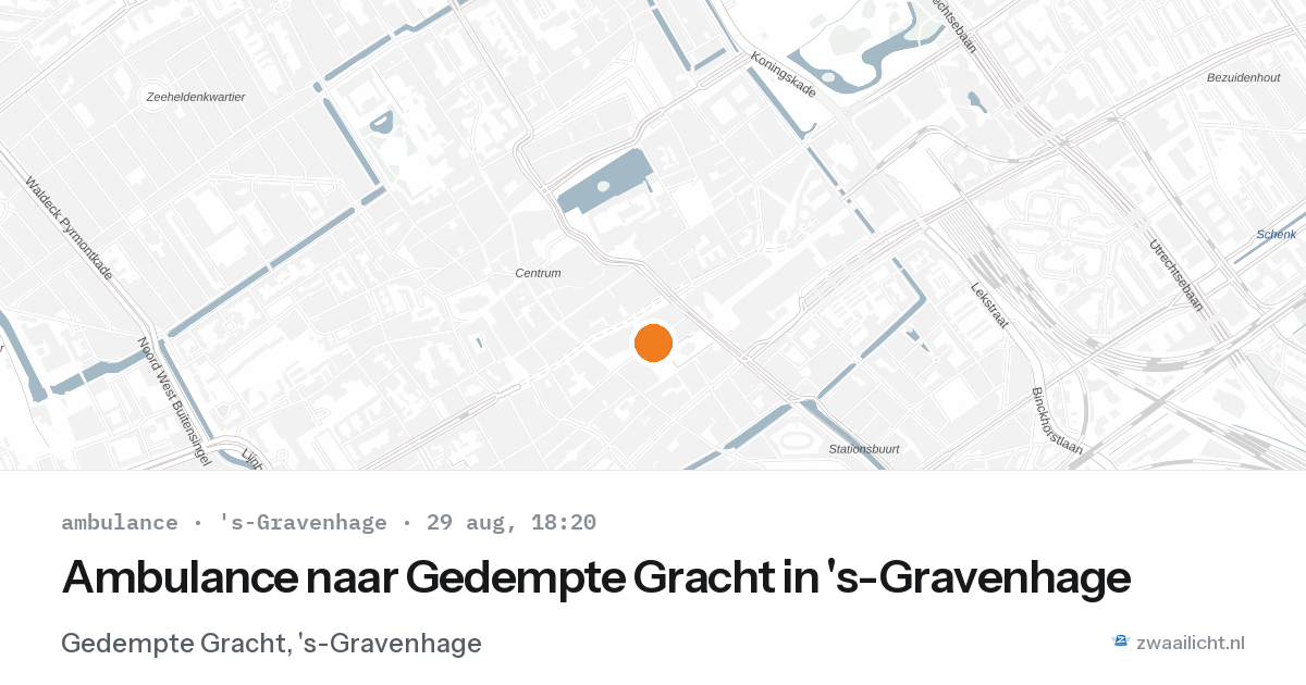 Ambulance naar Gedempte Gracht in 's-Gravenhage — 29 aug 2026