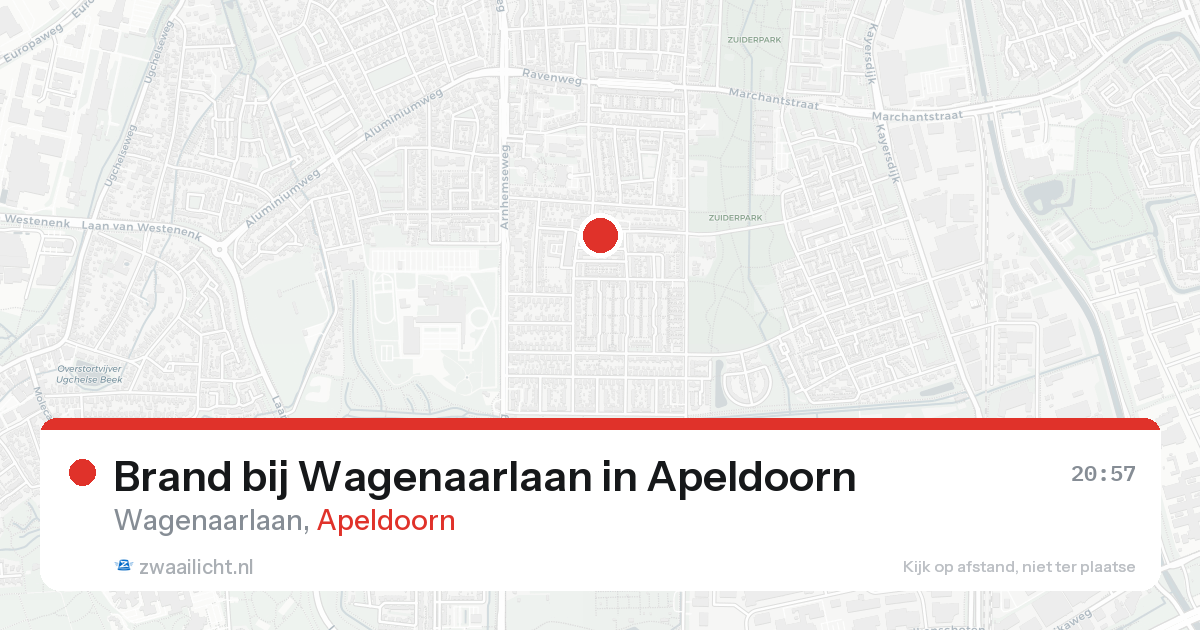 Brand bij Wagenaarlaan in Apeldoorn — 20 aug 2026