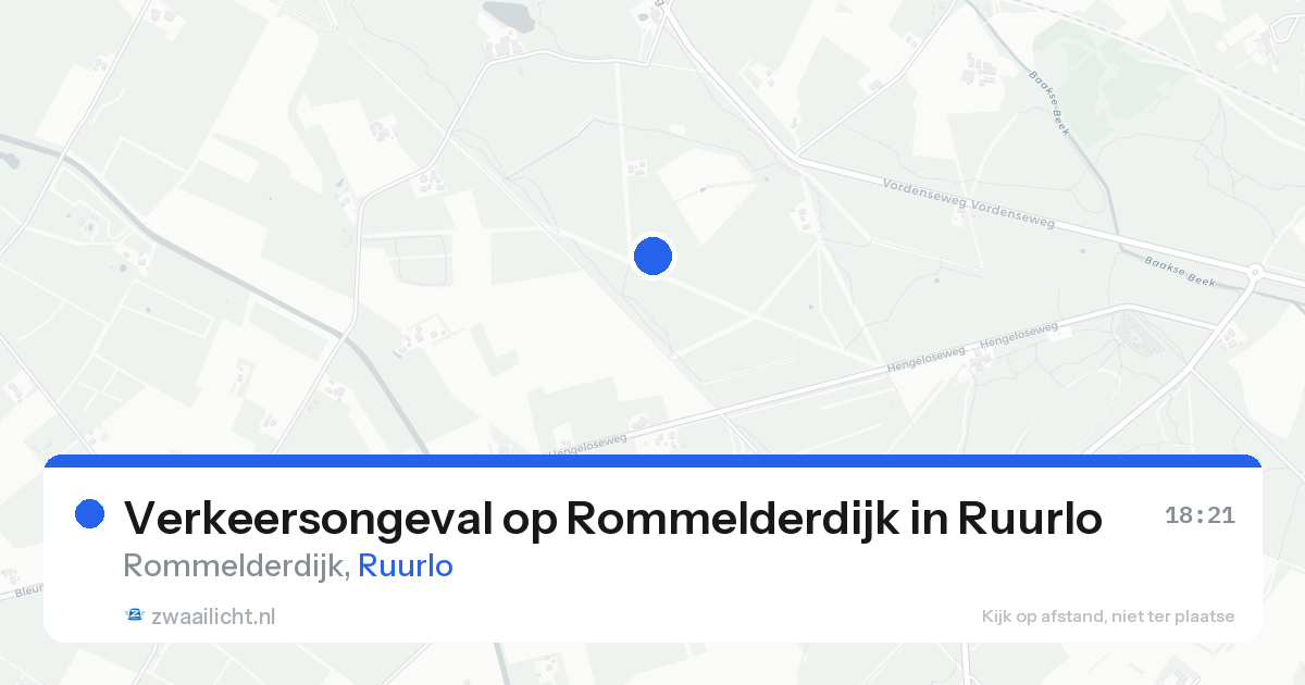 Verkeersongeval op Rommelderdijk in Ruurlo — 16 aug 2026