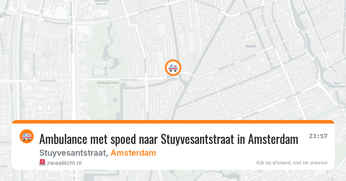 Ambulance met spoed naar Stuyvesantstraat in Amsterdam — 12 aug 2026