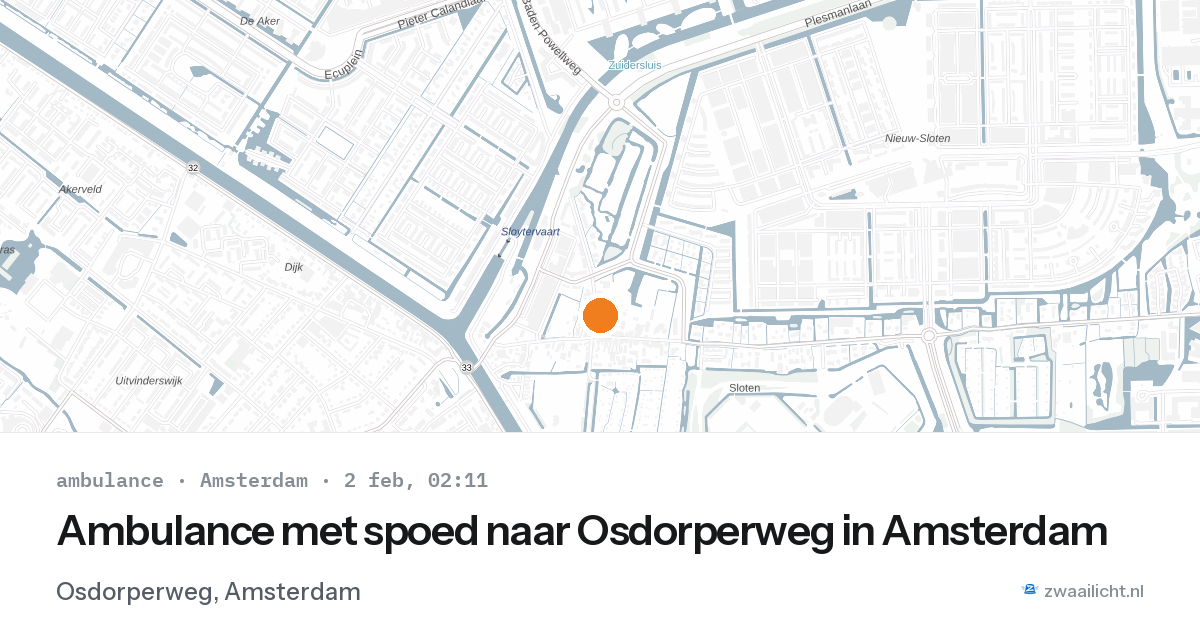 Ambulance met spoed naar Osdorperweg in Amsterdam — 2 feb 2026