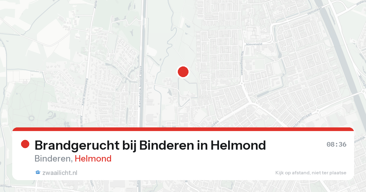 Brandgerucht bij Binderen in Helmond — 24 aug 2026