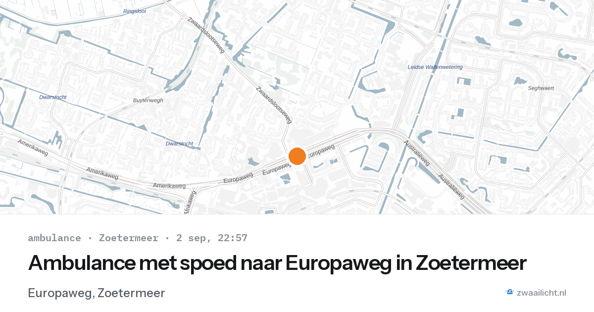 Ambulance met spoed naar Europaweg in Zoetermeer — 2 sep 2026