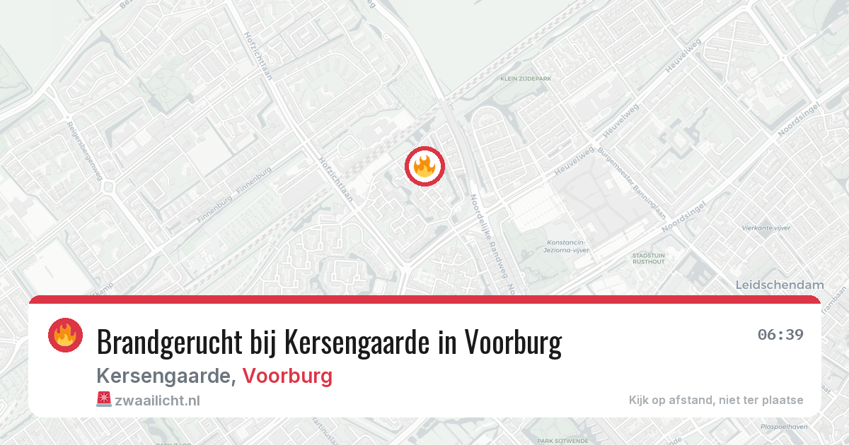 Brandgerucht bij Kersengaarde in Voorburg — 22 mrt 2026
