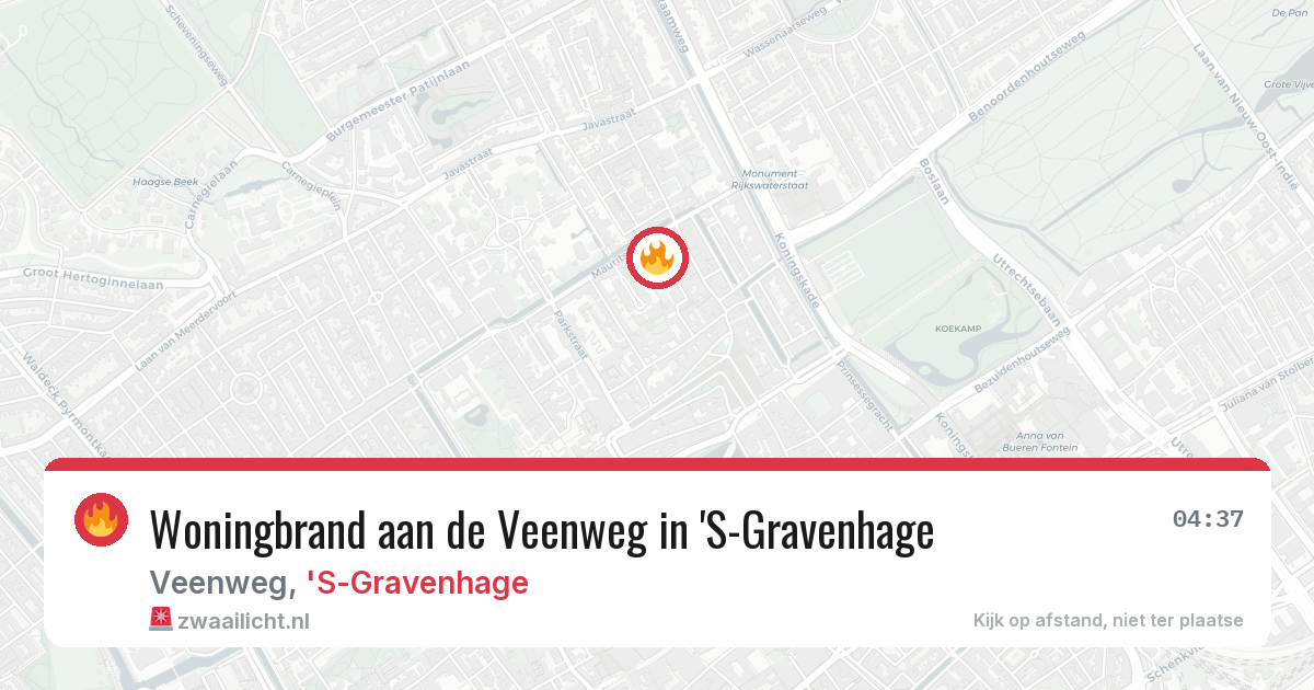 Woningbrand aan de Veenweg in 'S-Gravenhage — 29 mrt 2026